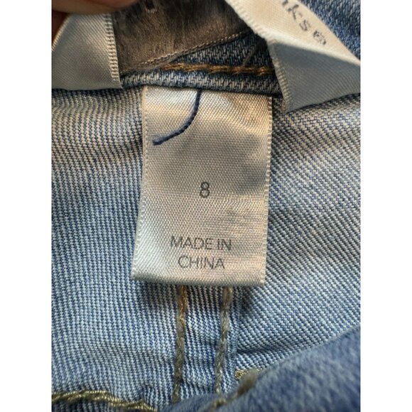 Christopher & Banks Womens Denim Shorts Size 8 Blue Jeans Emblemished - Picture 3 of 12